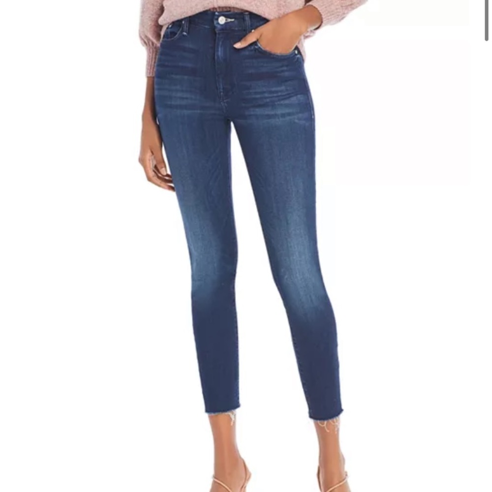 Mother Looker High Waisted Looker Ankle Fray Jeans